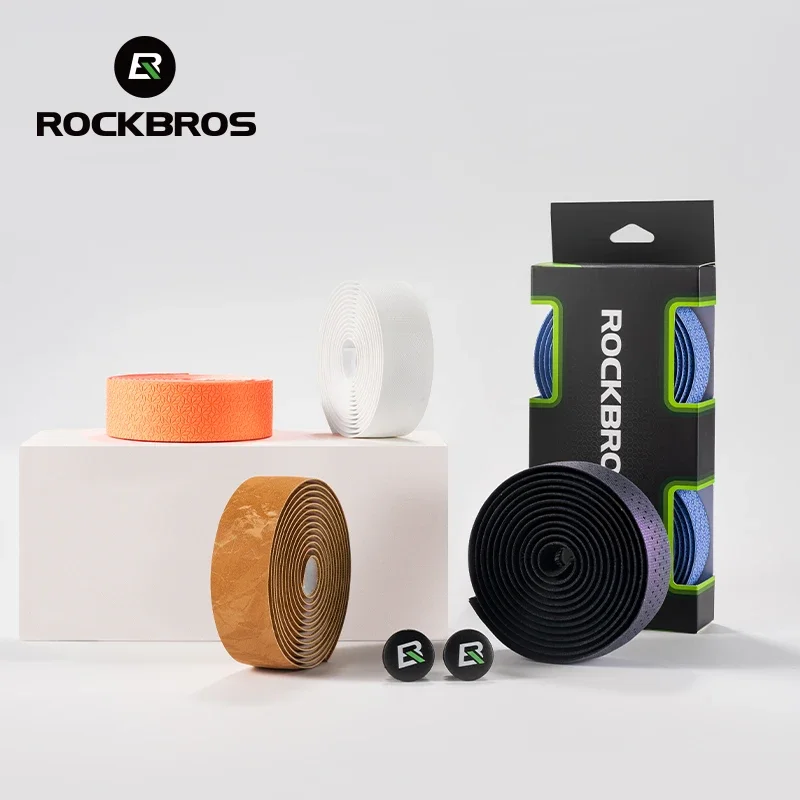 ROCKBROS Road Bike Handlebar Tape PU EVA Anti-slip Lightweight Bicycle Bar Tape With 2 Bar Plug Bike Accessories bike handlebar tape bike accessory