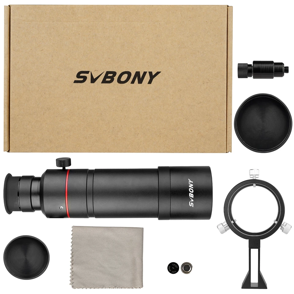 SVBONY SV208 8x50 Finderscope For Telescopes - Straight-Through Correct Image, Illuminated Reticle, Wide 7.3° View
