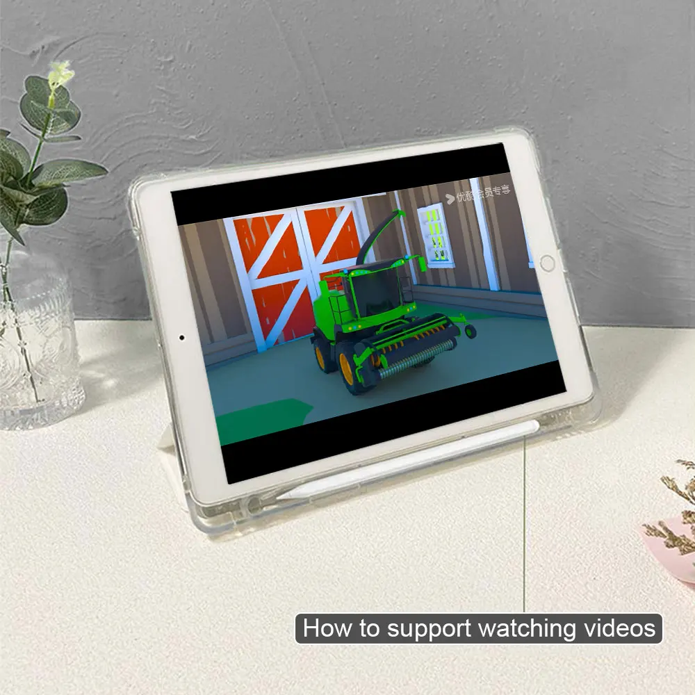 Sleek Pattern iPad Case with Pen Slot and Anti-Fall Protection