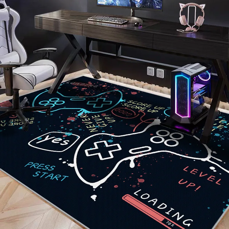 VIKAMA Gaming Room Carpet, Bedroom And Study Computer Swivel Chair Rug Home Soundproof And Anti-Slip Floor Mat, Home Decoration