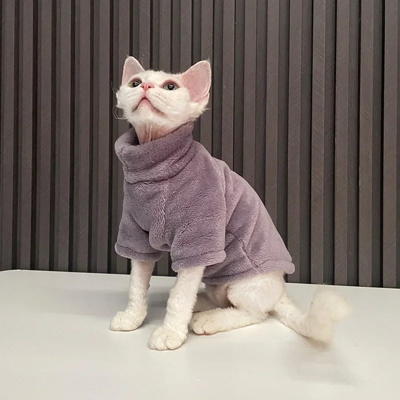 Hairless Cat Sweater Winter Fashion Thickening Warm Sphynx Clothes Home Comfortable Winter Dog Clothes for Small Dogs pet clothes