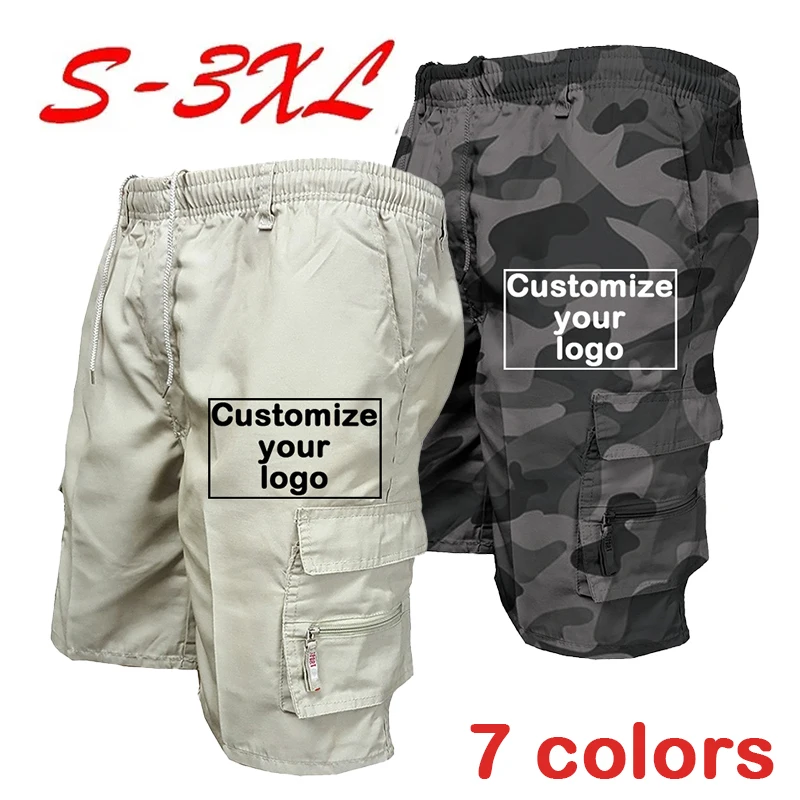 

Customize your logo for men's summer workwear shorts street casual pocket shorts men's drawstring tied workwear shorts