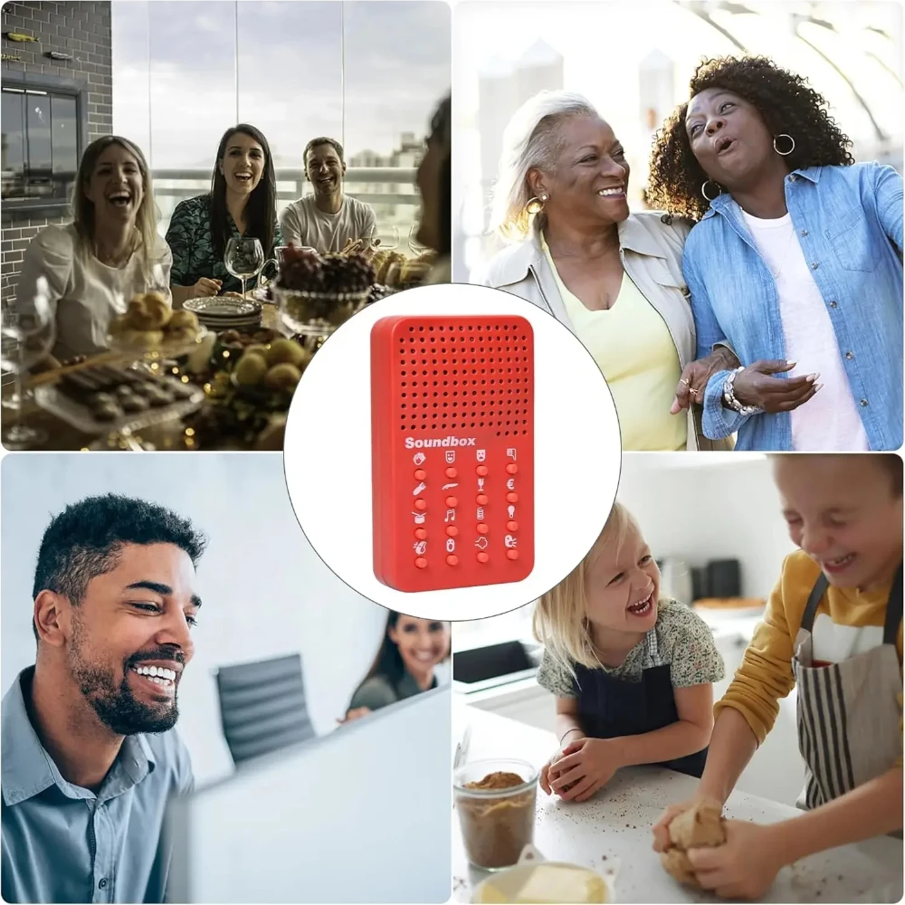 Speaker with 16 Sound Effects, Electronic Speaker, Prank Gifts for Kids and Adults, Prank Fart Noise Fun Red Game Machine 6