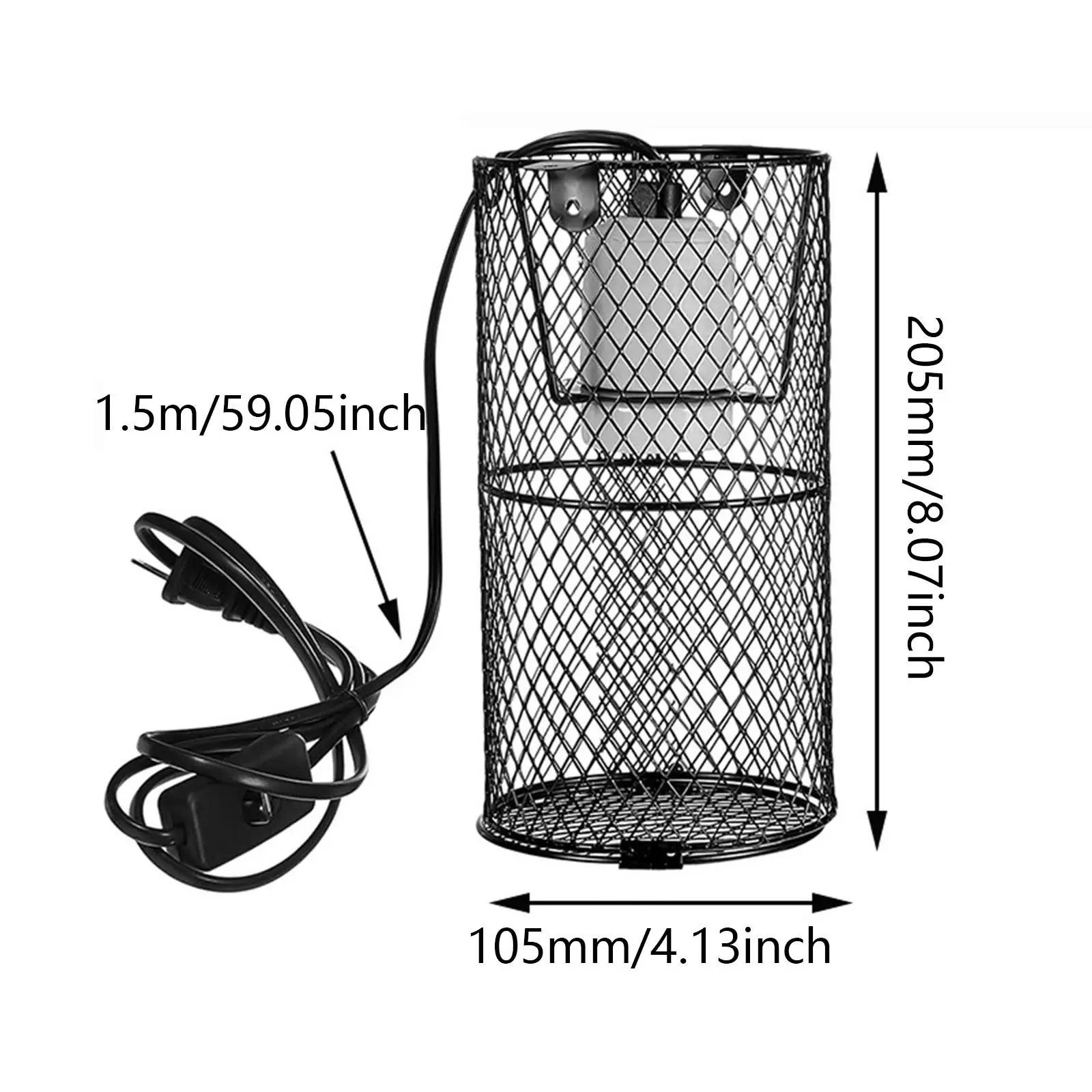 Reptile Heat Lamp Guard Anti Scald Heating Lamp Holder Mesh Cage Protection for Reptile Snake Chick Bulb Not Included