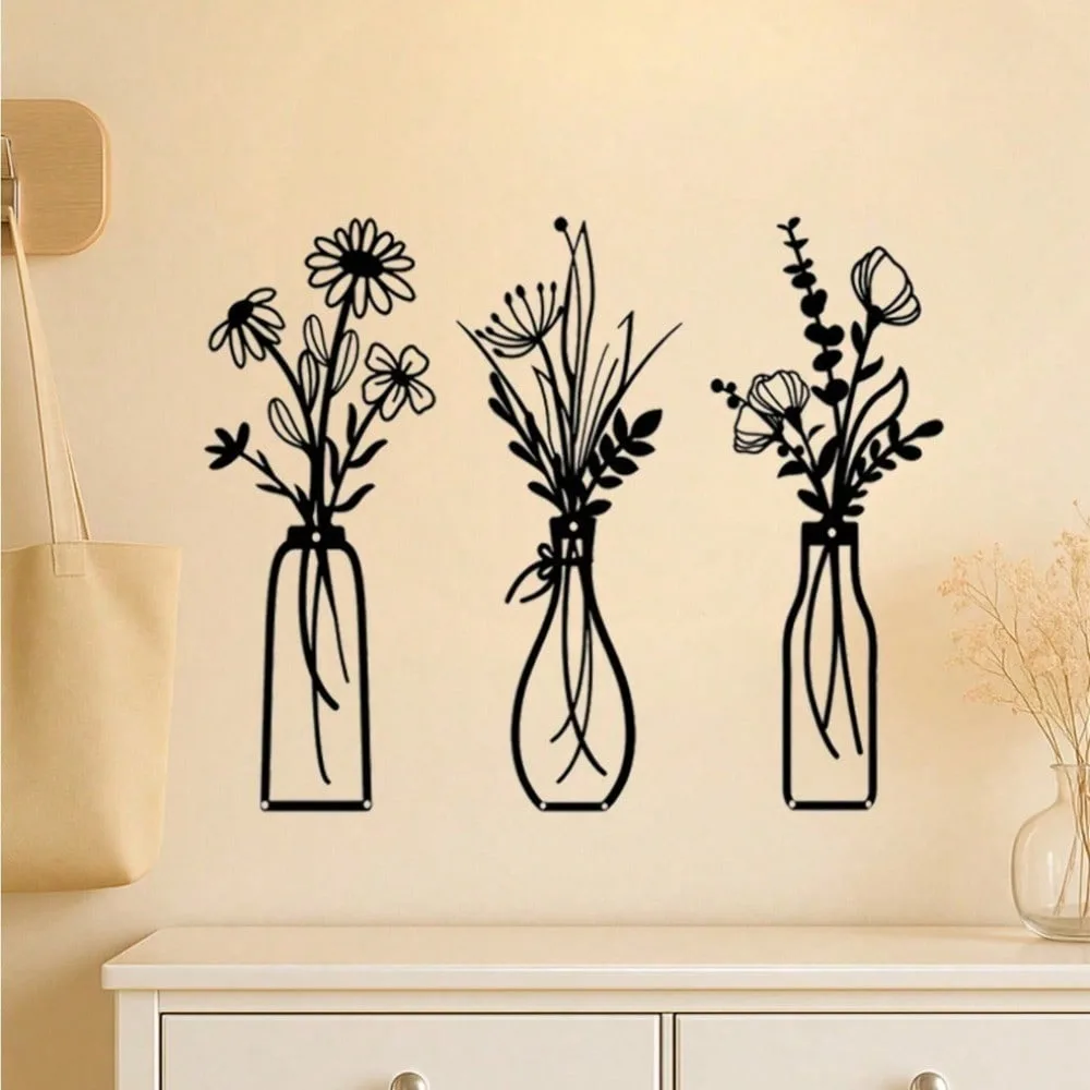 Metal Floral Wall Art, 4