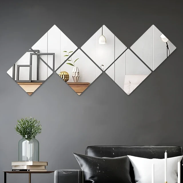 Mirror Wall Stickers Adhesive Mirror Paper Self-Adhesive Tiles Films On The  Walls DIY Home Bathroom Decorative Mirror Home Decor - AliExpress