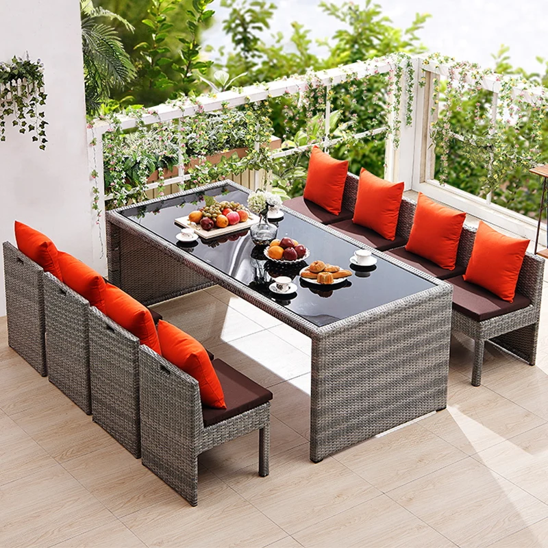 

Outdoor Tables and Chairs Rattan Chairs Balcony Villa Courtyard Leisure Sofa Terrace Online Celebrity Dining Table Rattan