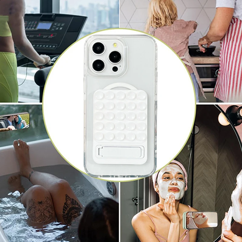 Multi-Functional Suction Cup Phone Stand with Silicone Cover