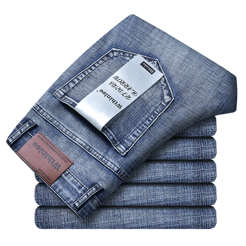 Wthinlee 8 Models Spring Autumn Business Jeans Men Casual Straight Stretch Fashion Classic Work Denim Trousers Brand Clothing 1