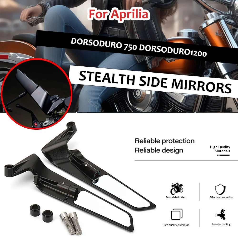 

Rearview Mirrors Wind Wing Adjustable Rotating Side Mirror Winglet For Aprilia DORSODURO 750 DORSODURO1200