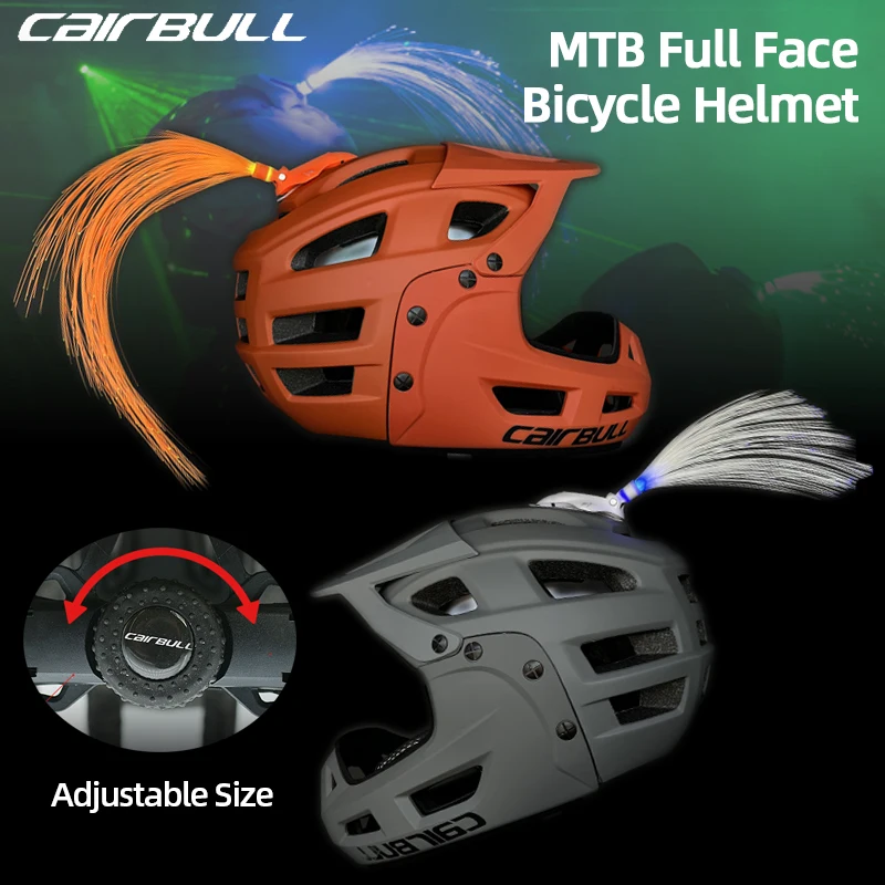 

Cairbull MTB Full Face Helmet Anti-collision Cycling Helmet Cool Lights Downhill Bike Helmet Off-road Bicycle Helmets for Men