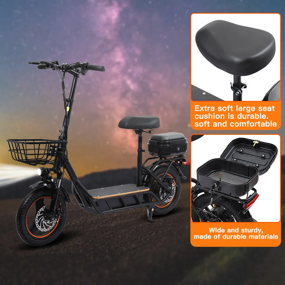 14" Electric Scooter with Seat & Basket 6