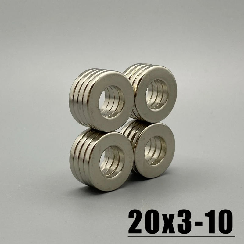 공예용 영구 원형 네오디뮴 자석 디스크, D20 링 자석, 20x3mm 구멍, 10mm, 2 개, 5 개, 10 개, 20 개, 50 개