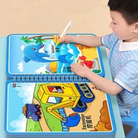 كتاب سحري للرسم المائي ألعاب مونتيسوري كتاب تلوين قابل لإعادة الاستخدام كتاب رسم مائي سحري للتعليم المبكر الحسي للأطفال 1