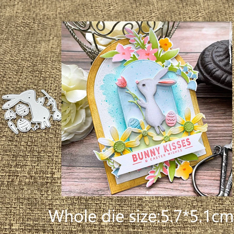 Nuovo Design Artigianale In Metallo Stencil Stampo Fustelle Bunny Kisses Scrapbook Fustellati Album Carta Di Carta Craft Goffratura