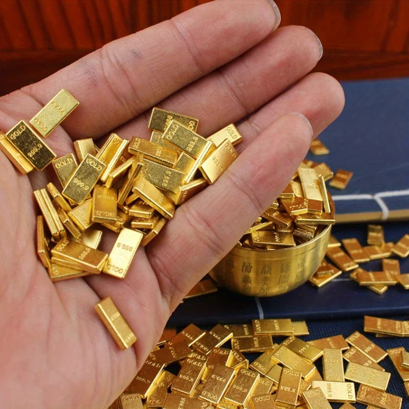 Simulated Mini Gold Bar, Zinc Alloy, Home and Desktop