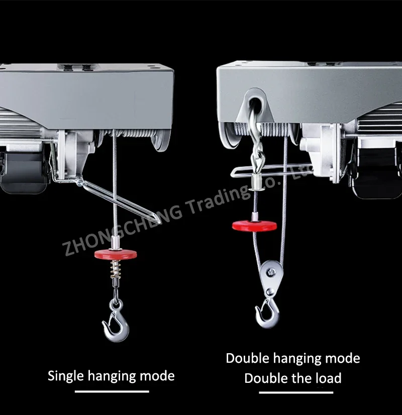New Upgrade Micro Electric Hoist 220V Crane Household Small Lift Hoist 1 Ton / 0