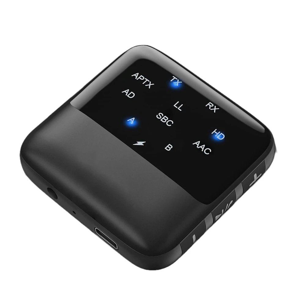 A23G 블루투스 5.2 수신기 송신기 HD 저지연 3.5mm AUX 2 in 1 무선 오디오 어댑터(자동차 스피커 TV PC 등)