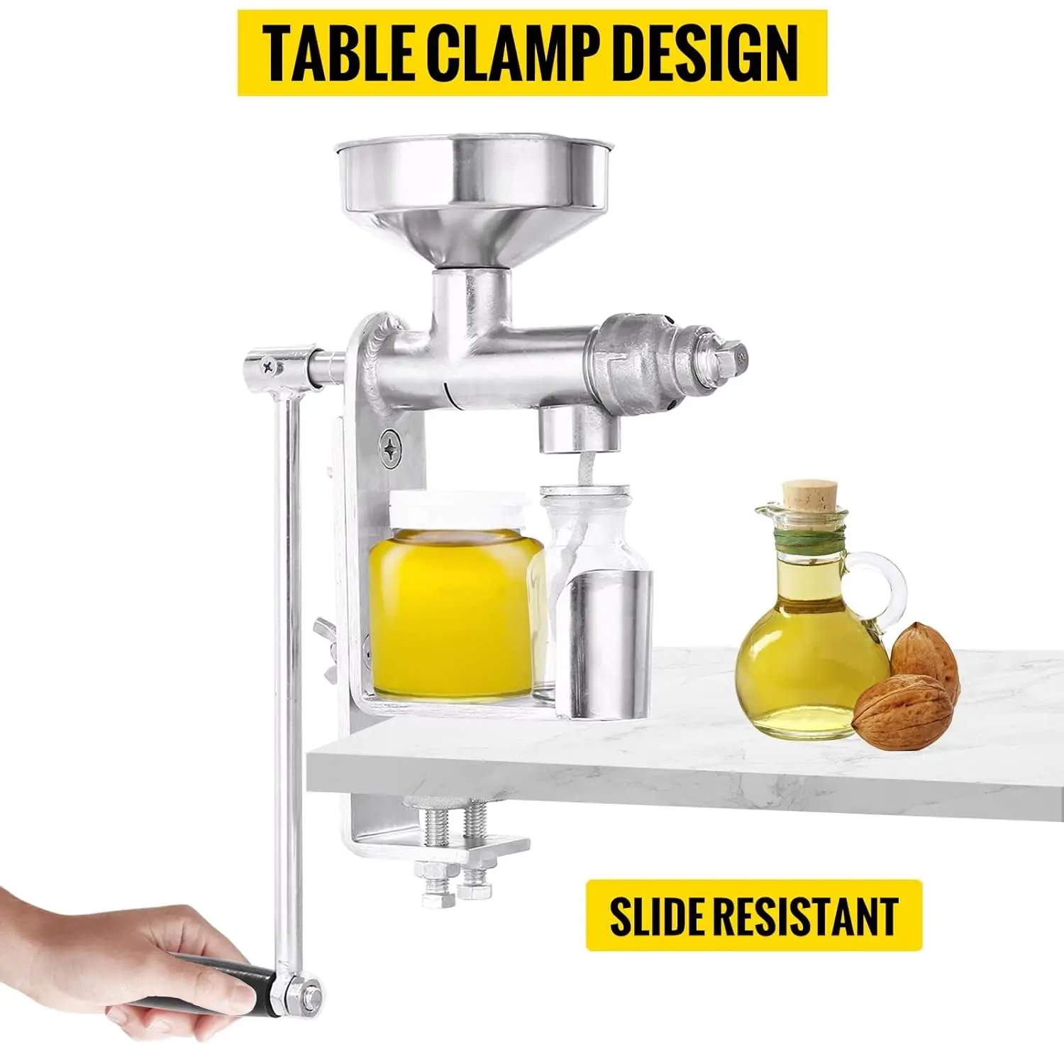 Manual Oil Press Stainless Steel Oil Press Machine Nut and Seed Oil Press Household 5