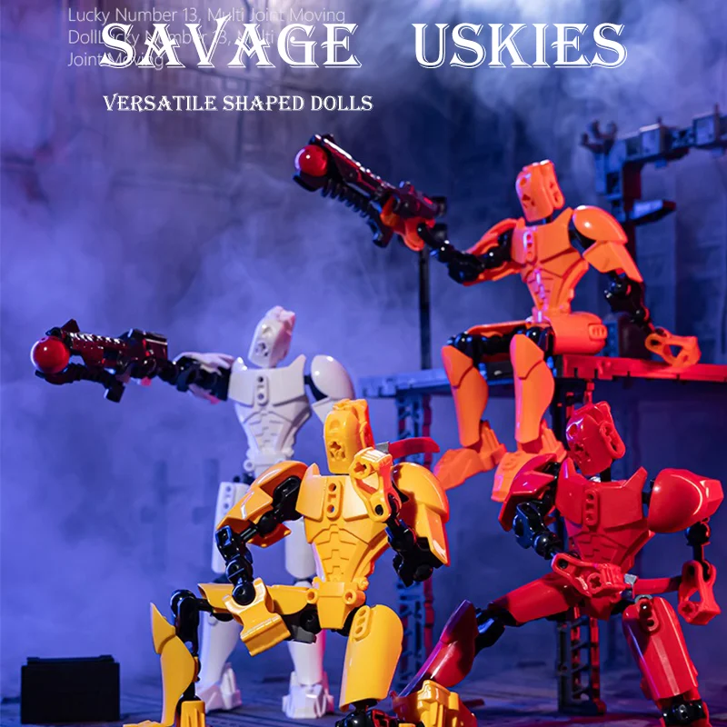 

Lucky 13 Action Figure Toys DIY Gifts 3D Printing Movable Robot Figura Multi Joint Adjustable Doll Boys Gifts