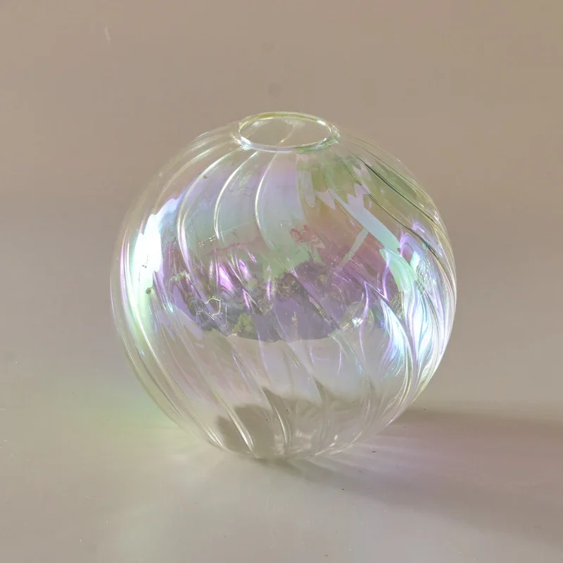Iridescent Glass Vase for Tabletop & Home Decor