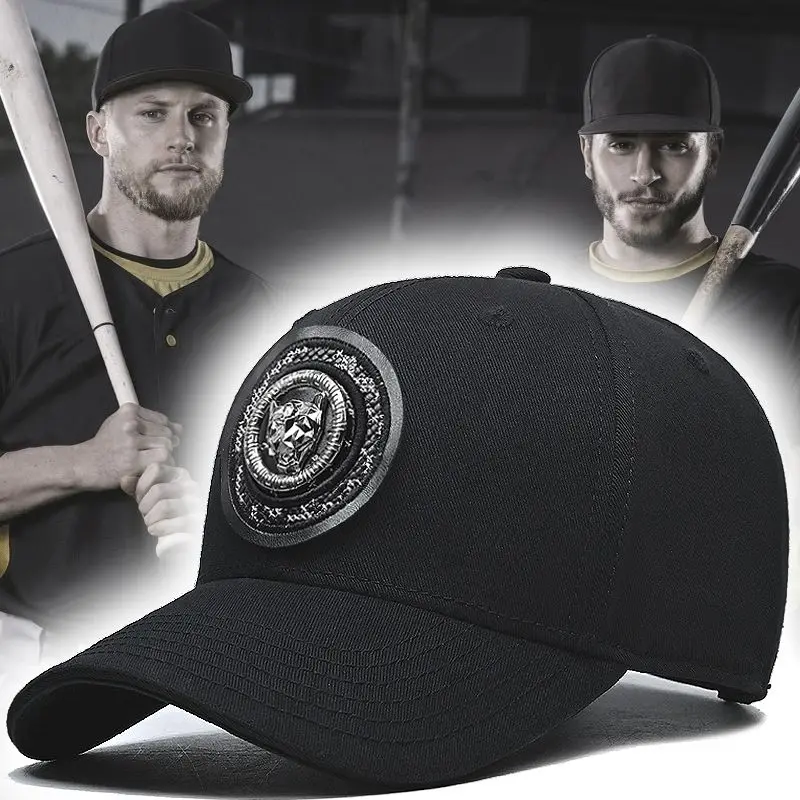 New Fall/Winter pure cotton black labeled duck cap, head girt, outdoor casual all-in-one hardtop baseball cap