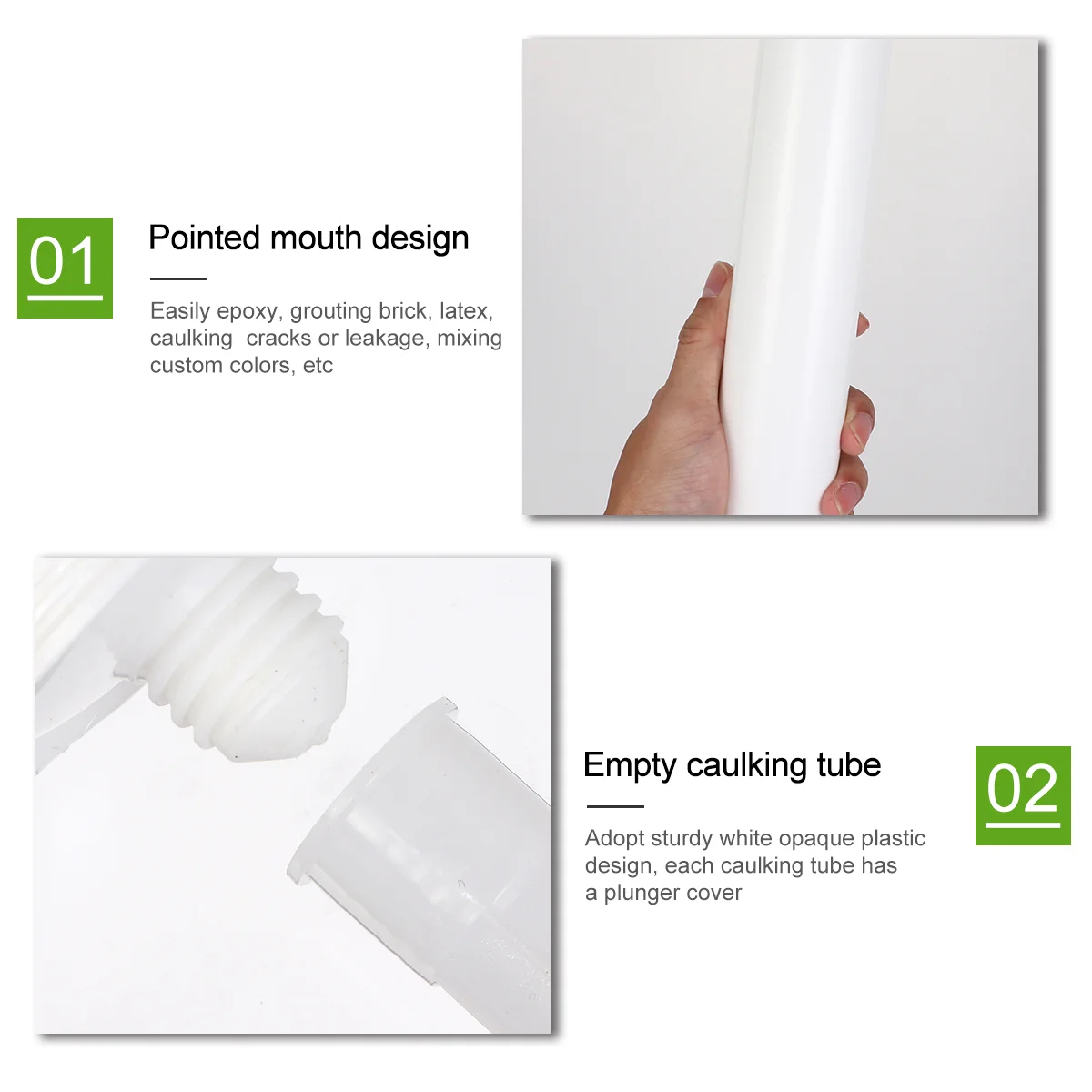 Caulk Tube Tubes Caulking Empty Sealant Plastic Refillable Fillable Home Sausage Bottle Reusable Squeeze Improvement 4