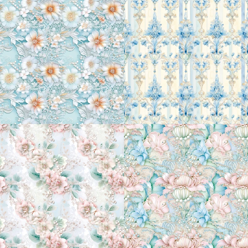 Panalisacraft 빈티지 꽃 스크랩북 종이, 스크랩북 패턴 종이 팩, DIY 공예 배경 종이, 6 X6, 24 매