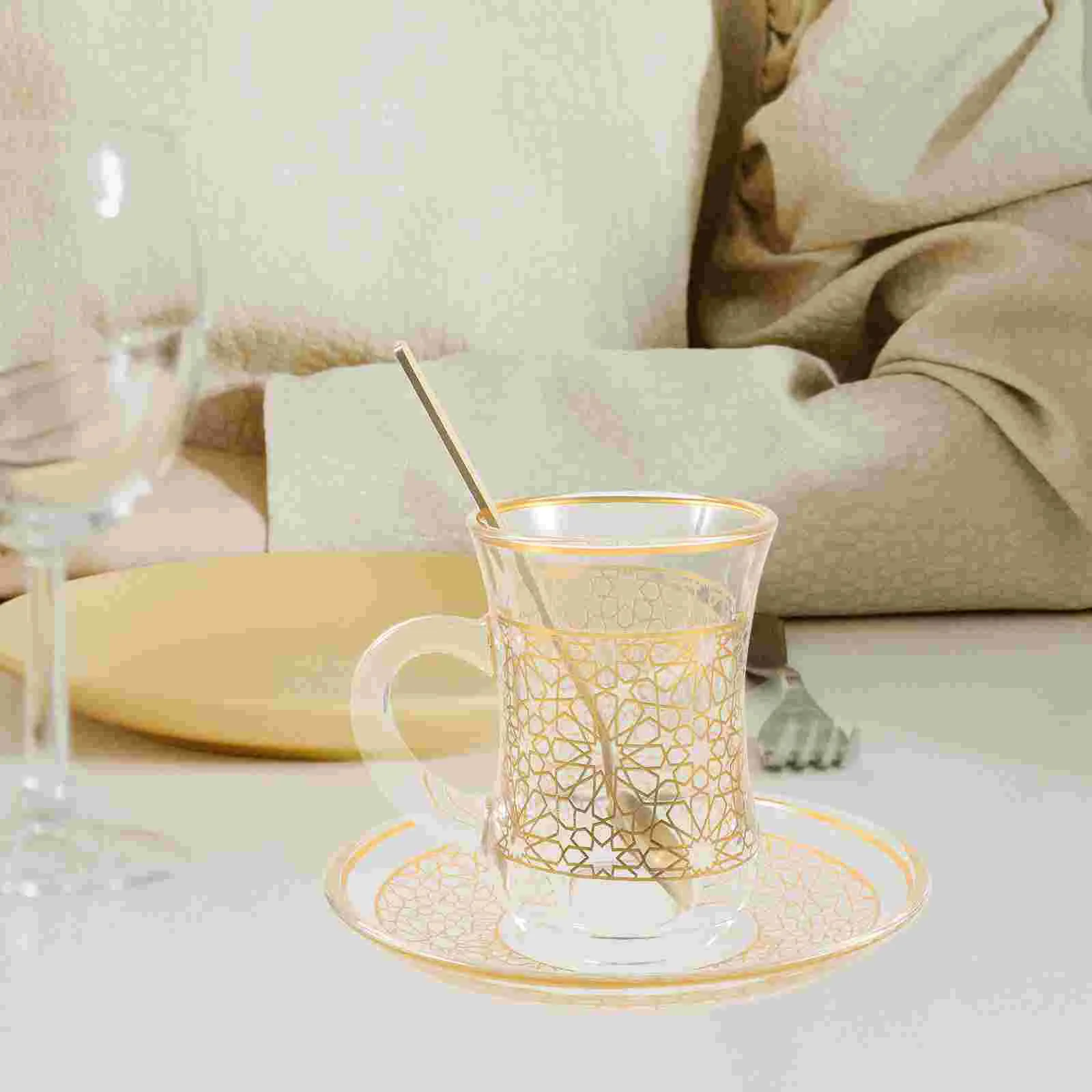 

Turkish Tea Glasses Cups Set Saucers Glassware Tea Glasses Drinking Glasses Tea Set Women Party Arabic Fancy Drinkware Vintage