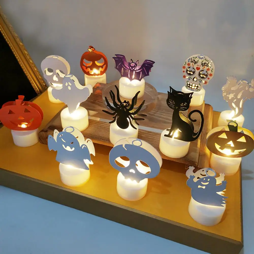 

Halloween Wacky Light Pumpkin Ghost Candle Light LED Tabletop Ornament Skeletons Atmosphere Light for Home Halloween Party Decor