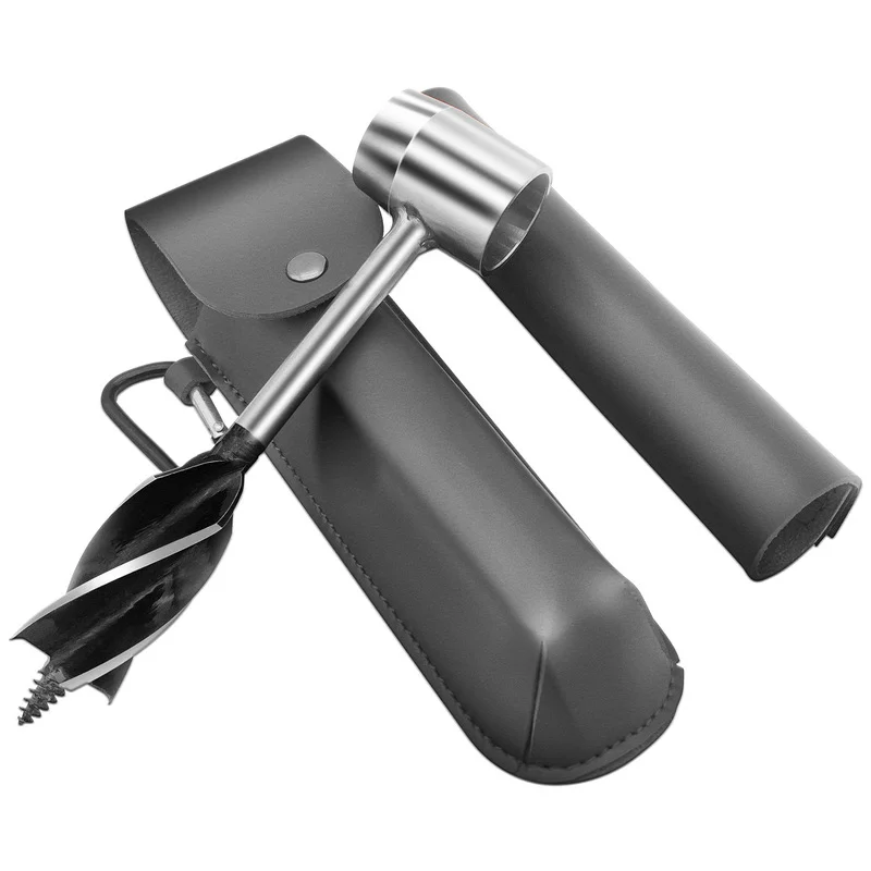 Hand Auger Wrench Wood Drill Outdoor Manual Hole Maker With Cover