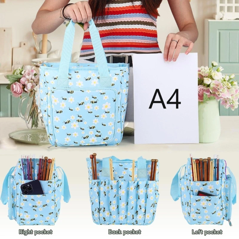 Garnaufbewahrungstasche Mit 4 Fächern - Tragbarer Organizer Für Häkelgarn & Strickzubehör