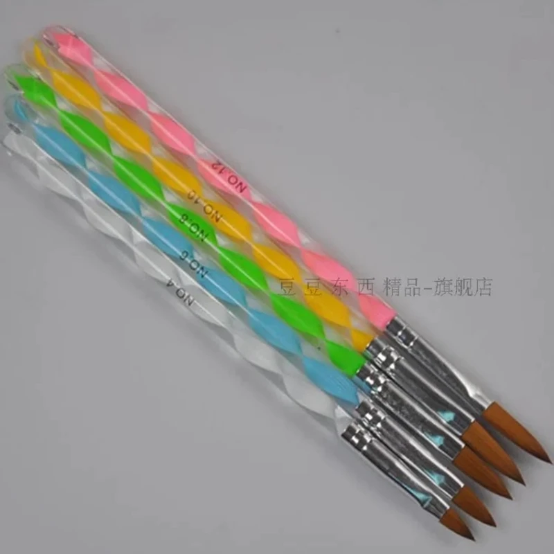 Hot Sale High Quality 5 Pcs Fashion Acrylic UV Gel Nail Art Builder Brush Pen Set Nail Art Painting Drawing Brush Manicure Tools 2