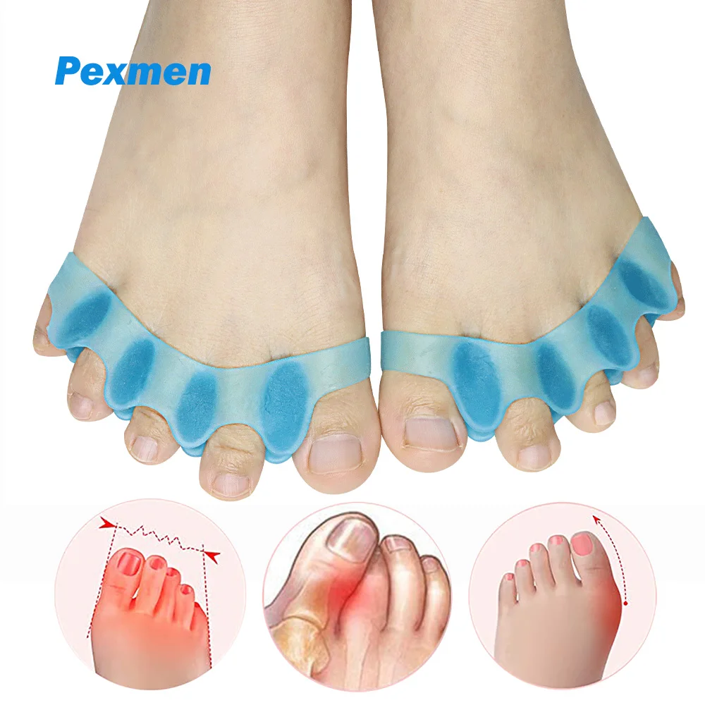 Pexmen 2Pcs Gel Toe Separator Toe Spacer for Men and Women Bunions  Corrector to Correct Restore Toes to Their Original Shape