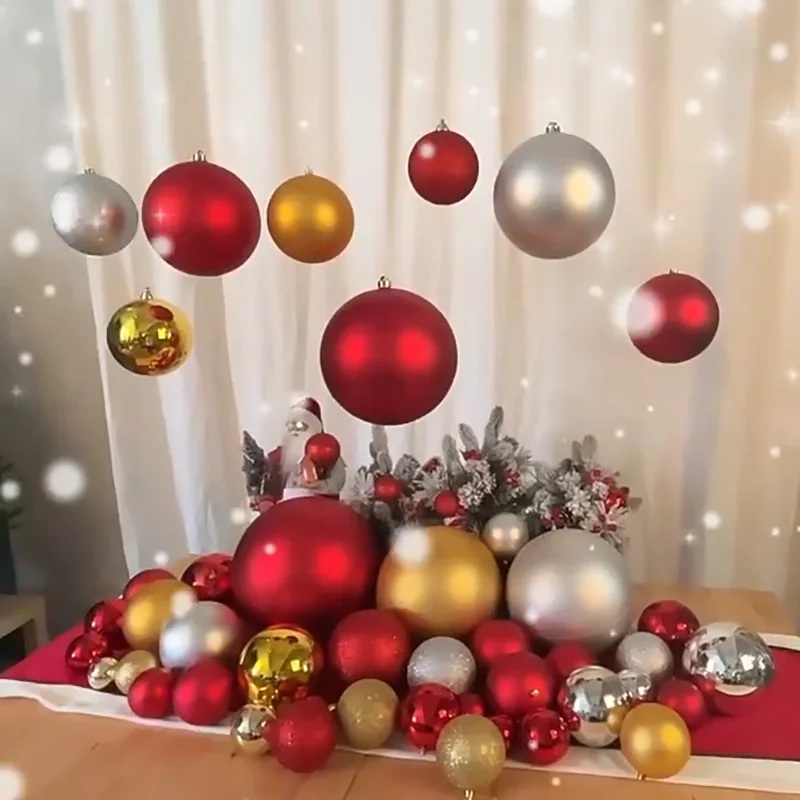 THUN, Juego De 4 Bolas De Navidad Rojas De Poliéster, Versión Pequeña