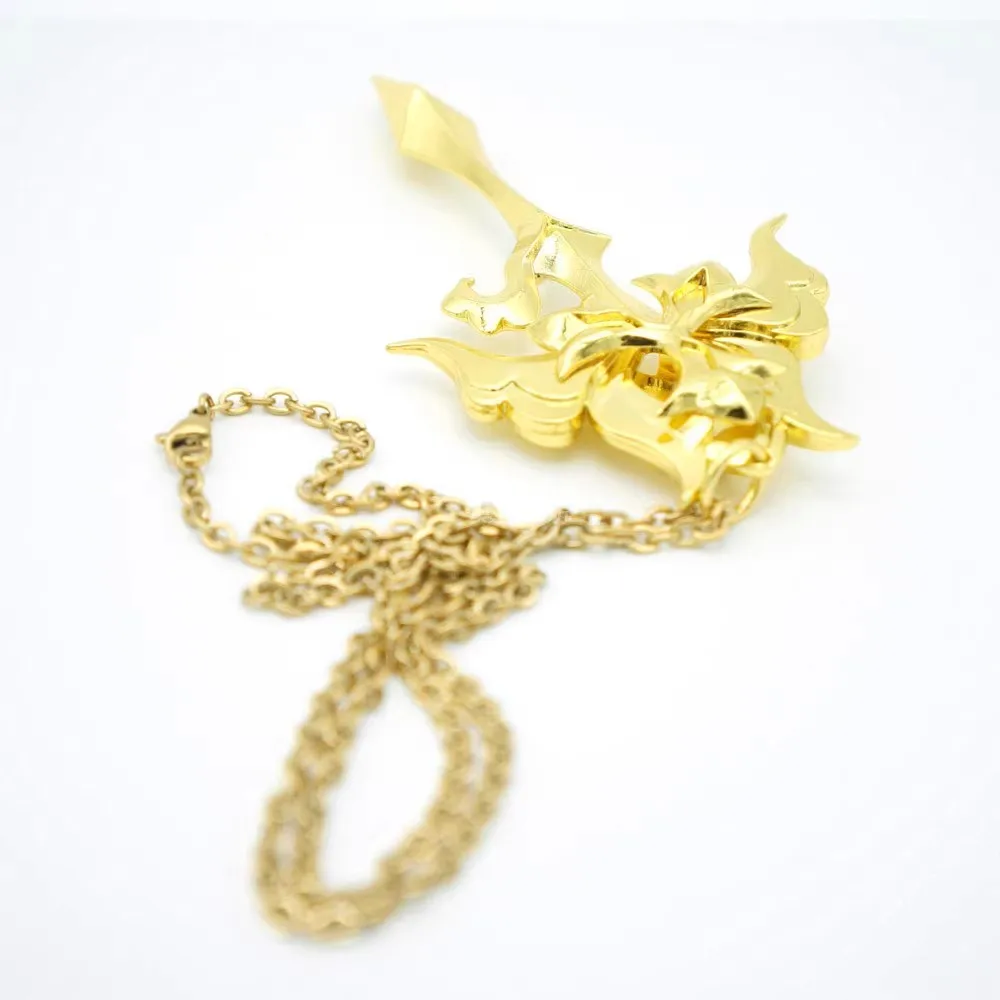 

Honkai Star Rail Cosplay Account Luocha Gold Necklace Game Halloween Prop Anime Metal Jewelry Accessories Chain Crosses Pendant