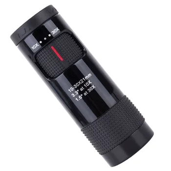 강력한 단안 10-30x21 줌 미니 망원경, 휴대용 탐지 범위 캠핑 장비 관광 광학 시력 단안경