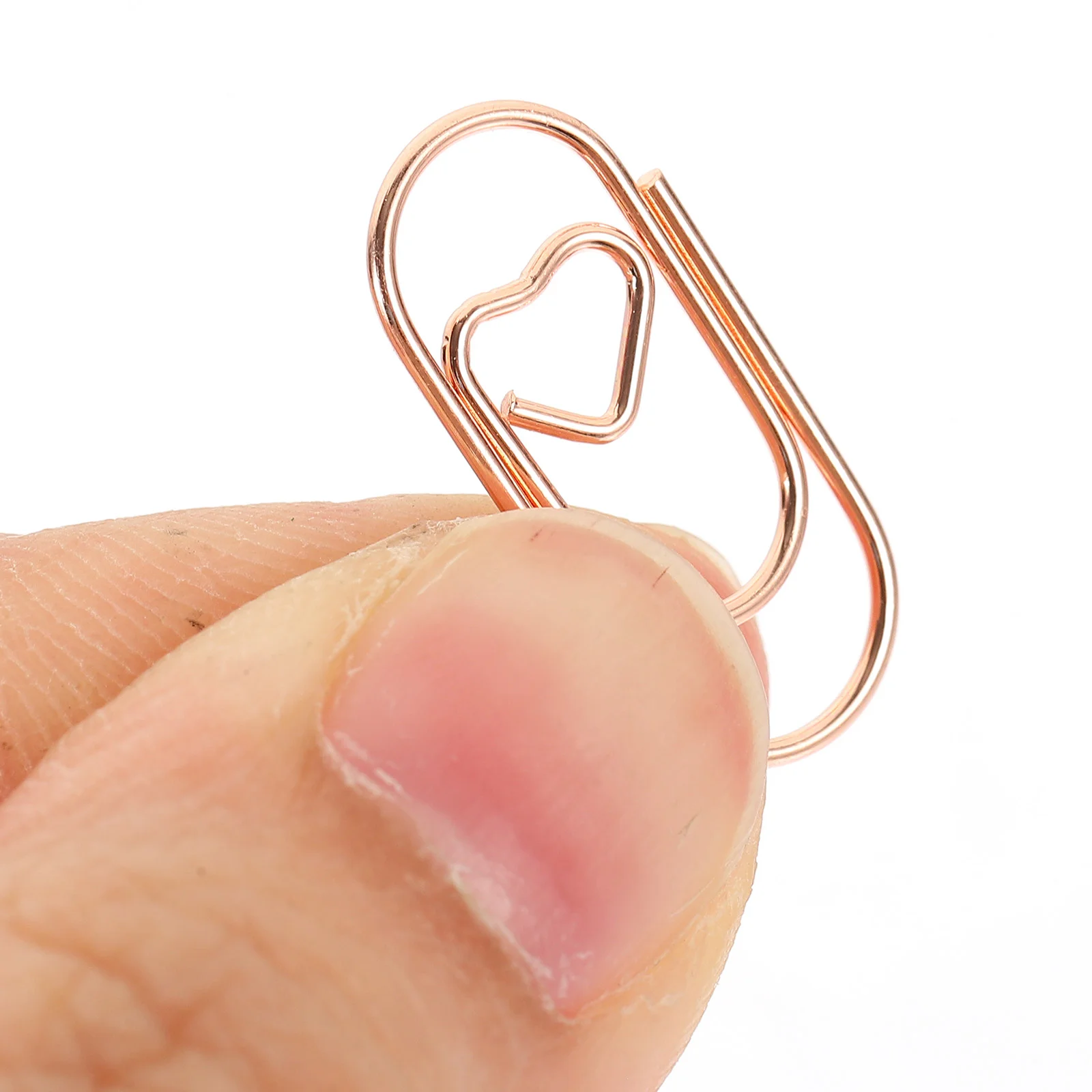 The Paper Mini heart Rose Gold Color Clip Bookmark binder clip Office Accessories paper Clips Patchwork Document  Clip