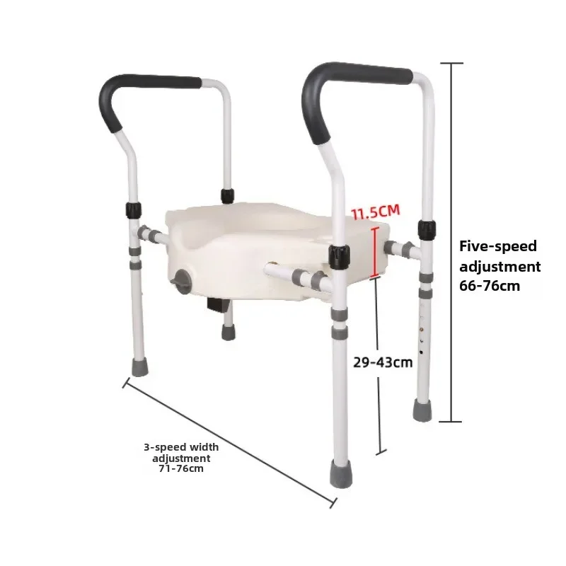 Aluminum Alloy Toilet Booster Elderly, Disability Help Postoperative Disabilities Mobile Toilet Height Pad Portable Toilet Seats 6
