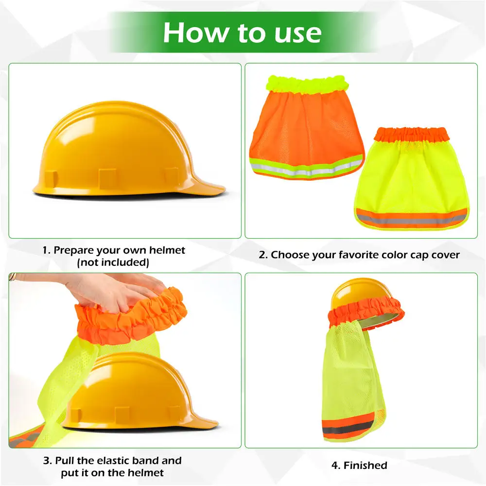 Hard Hat Sun Shade - Helmet Sun Shade Made Wheat Straw Withhigh Visibility,  Helmet Sunshield with Reflective Strip Afety Helmets Sun Protection  Accessories for Construction Workers 