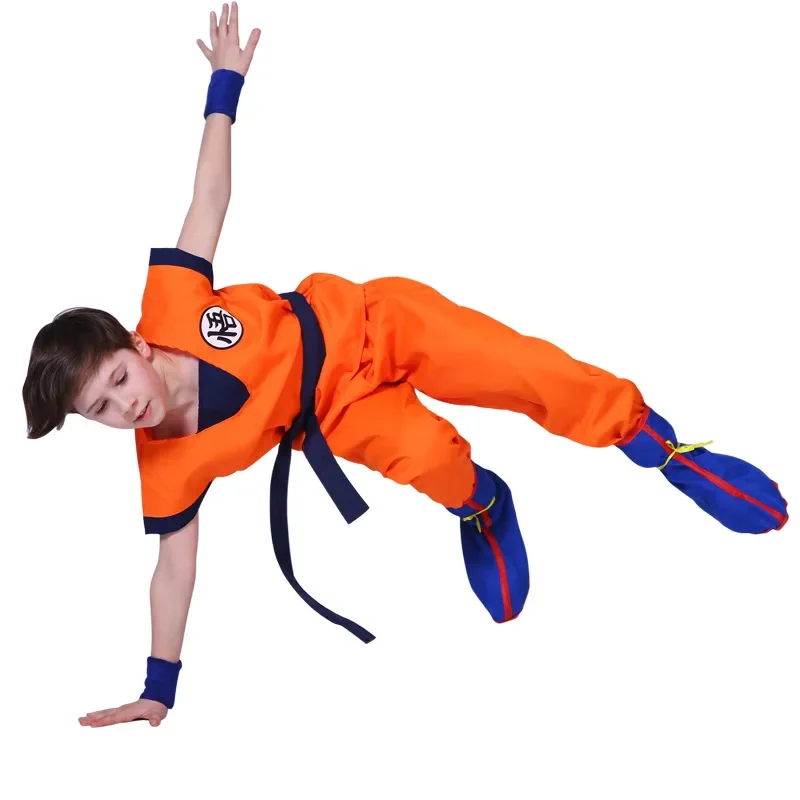 Anime Holiday Suits Son Goku Carnival anime Cosplay Costumes Top/Pant/Belt/Tail/wrister/Wig For Adult Kids