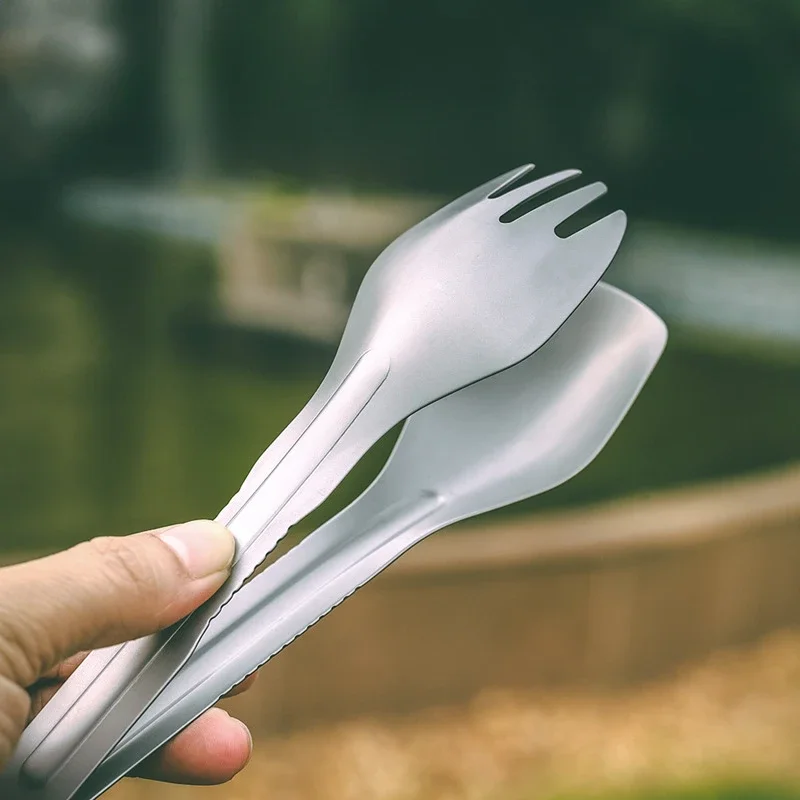 4 in 1 Stainless Steel Detachable Assembled Spoon Fork Set Outdoor Camping Tableware Picnic Cookware Cutlery