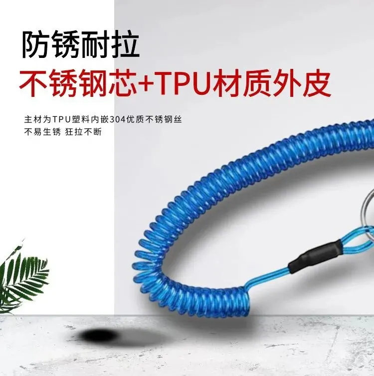 Description Picture 4 of itemNew Strong Magnetic Missing Rope Steel Wire Fishing Tools Anti-dropping Telescopic Rope Outdoor Fishing Supplies Elastic Lanyard