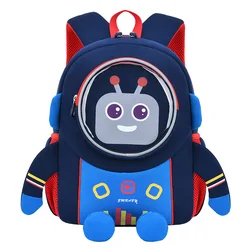 Kindergarten Kids 3D Cartoon Robot School Bags for Boys Neoprene 2-6 Years Toddler Backpacks Children Bags Girls Book Back Pack