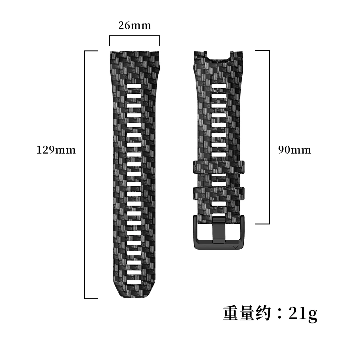 Eco-Friendly Camouflage Printed Silicone Watch Strap (22/26mm)