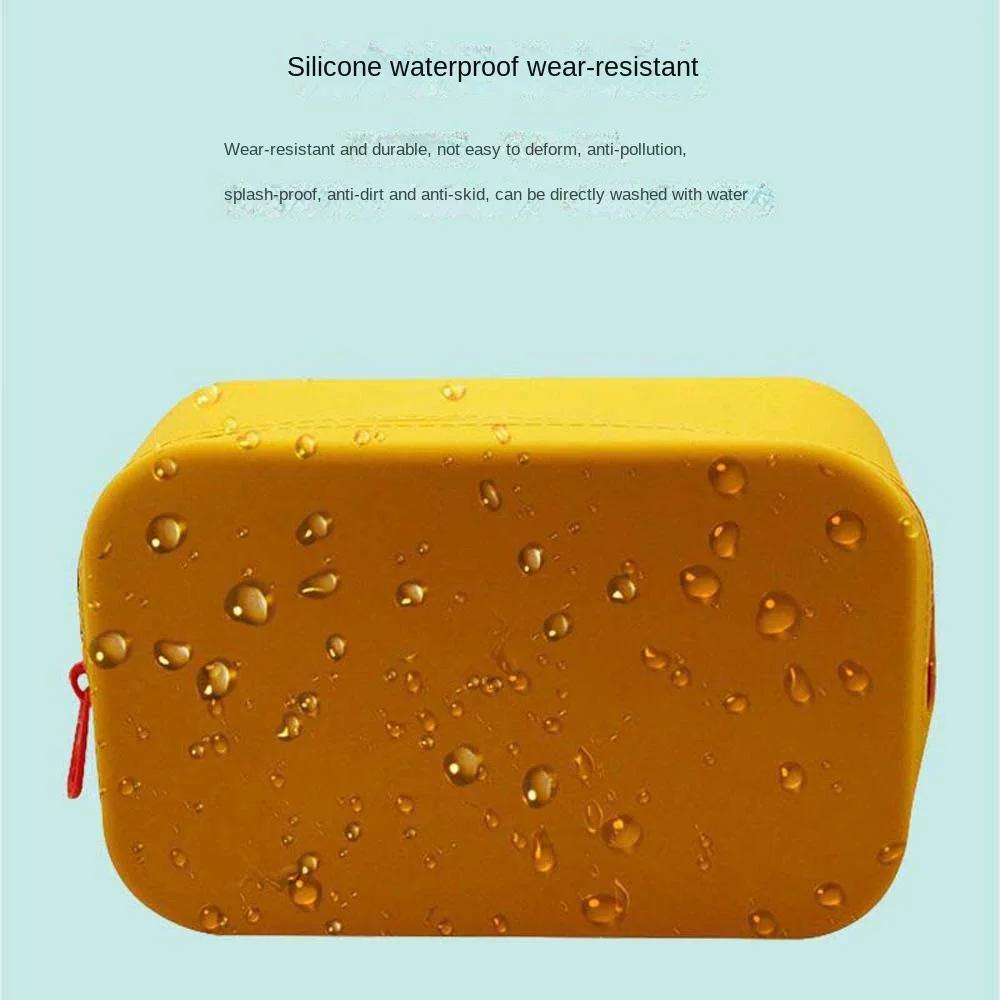 Portable Square Silicone Coin Purse Waterproof Lipstick Bags ID Credit Card Holder Girls Travel Organizer Accessories 4