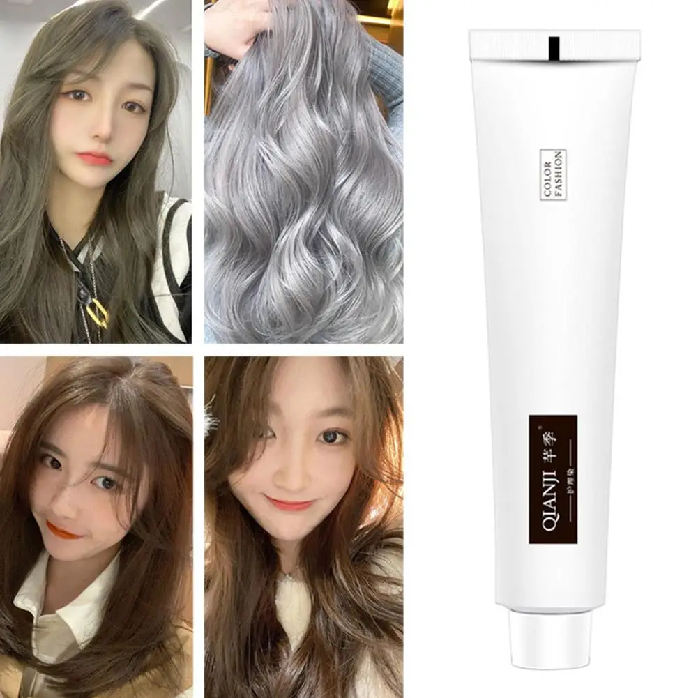 Description Picture 2 of itemGray Color Hair Dye Cream Unisex Smoky Gray Punk Style 100ml Light Grey Silver Permanent Hair Dye Color Cream Unisex Hair Creams