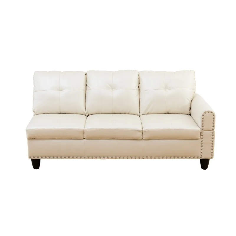 White Faux Leather Sofa Set 4