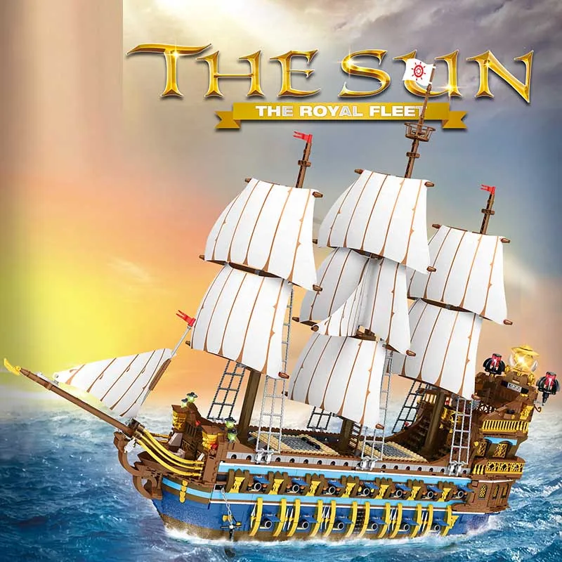 

New 66011 3162pcs MOC Creative Pirate Ship Building Blocks Assembling Bricks Model Construction kit for Adults Birthday Gift Set