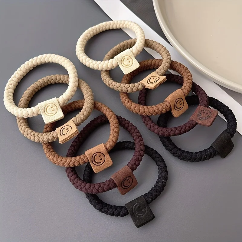 5 Stück minimalist ische Twist Haars eile Set weiche hochela tische Haar ringe lässig vielseitige Pferdes chwanz Haar Haar gummis – Detail 3